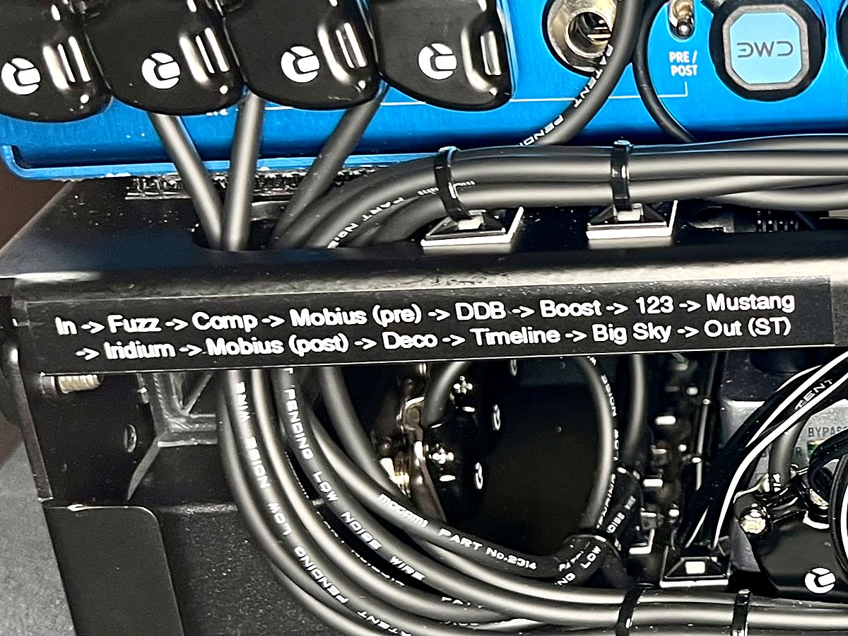 Signal chain label engraved on the board