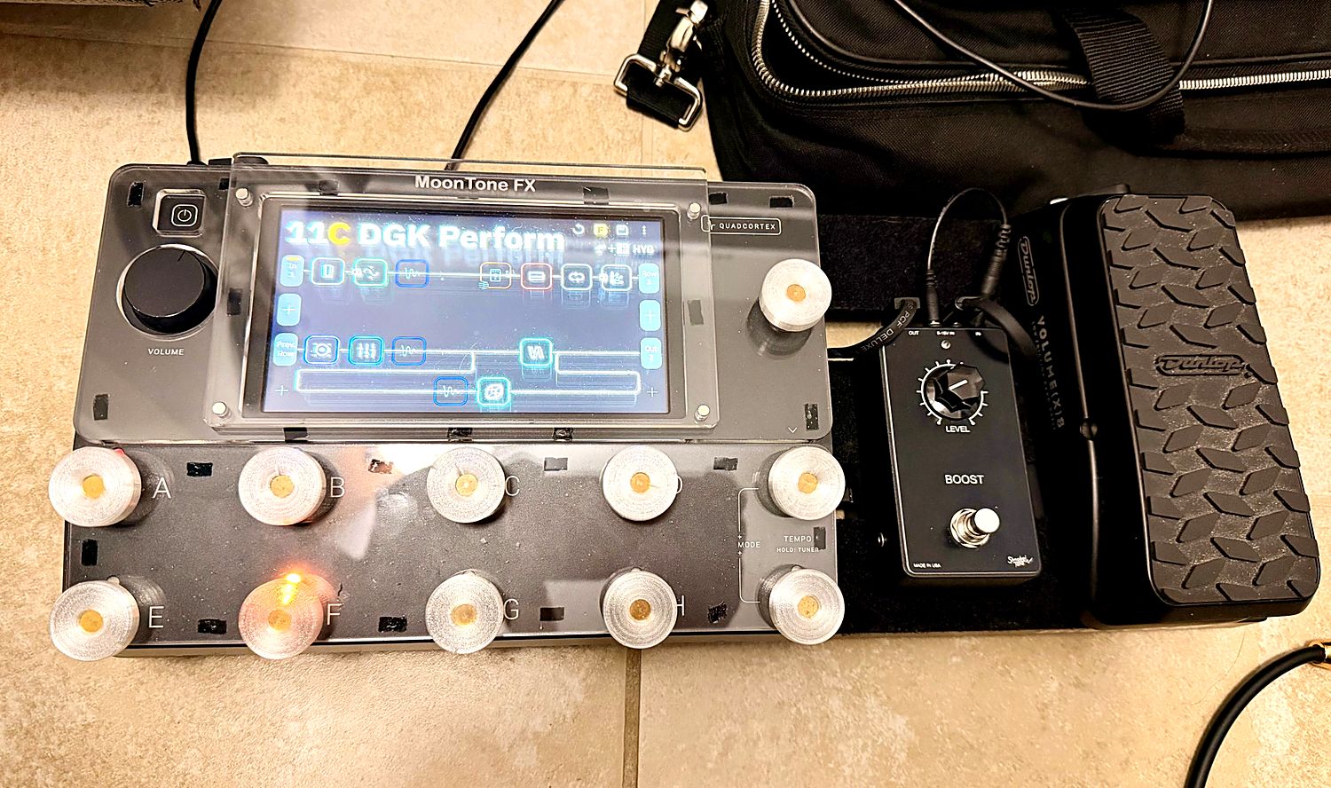 Quad Cortex with a boost pedal and expression pedal